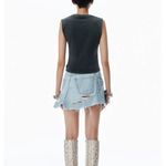Alexander Wang  V-Neck Tank Top in Faded Black Photo 4