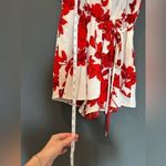 Privy New Vici  White and Red Silk Romper Dress Photo 7