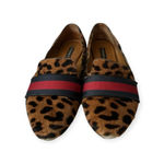 Veronica Beard  Griffin Leopard Animal Print Cow Hide Fur Loafer Flats 36.5 Photo 1