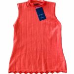 Cyrus Pointelle Scallop Mockneck Tank Top Blouse Photo 2