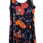 Vintage BIG HED DESIGNS Black/Multicolor FUNKY LADY Print Rayon Dress Size XS Black Photo 0
