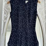 Reiss Jumpsuit Womens 0 Navy Polka Dot Elegant Quiet Luxury Soft Glam Romper Photo 5