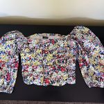 ZARA puffy sleeve floral smocked blouse Photo 4