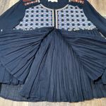 Lovestitch Embroidered Silver Coin Detail Boho Peasant Blouse Jacket Size Medium Photo 2