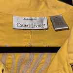 Casual Living Jacket white embroidered Yellow Floral Women's XL Photo 3
