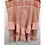Bardot Fae Pink Ruffled V-Neck Lace Bustier Spaghetti Strap Dress Size 10 Photo 6