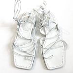ZARA white leather strappy sandal flats Photo 0