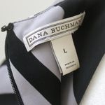 Dana Buchman Black Grey Beige Triangle Pleated Scoop Sleeveless Blouse Large Photo 4