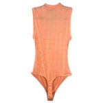 Alix NYC Coral Pink Orange V Neck Plunge Bodysuit Size Small Photo 3