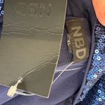 NBD Blue Sequin Cutout Bodysuit XL Going Out Top Long Sleeve Revolve $178 NEW Photo 7