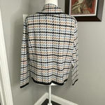 Tahari  Houndstooth Blazer Jacket Blue Black Tan Size XL Business Casual Dressy Photo 2