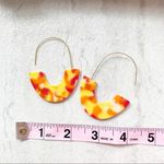 Crescent Orange & Yellow Tortoise Acrylic Earrings Yellow Photo 4