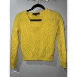 Ralph Lauren $398  Black Label Women's Cable-Knit Cashmere Sweater Sz L‎ Yellow X Photo 2