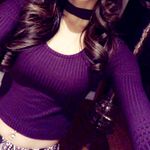 Forever 21 Purple Long Sleeve Top Choker Photo 0