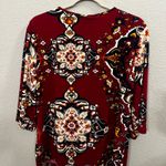 LuLaRoe Tunic Top Large Paisley Print 3/4 Wide Sleeve V Neck Burgundy Red Womens Photo 5