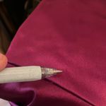 EXPRESS : Metallic Purple Plunging neckline- side slit-long sleeve- Dress- S Photo 14