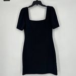 Club Monaco  Black Ribbed Knit Puff Sleeve Mini Dress Square Neck Size S Photo 5