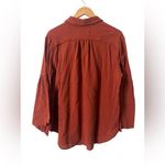 We The Free  Terracotta Bell Sleeve Raw Hem Button-Down Shirt Size Large Photo 1