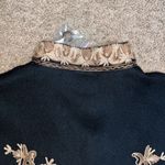 Soft Surroundings  Vintage 100% Wool Floral Embroidered Jacket Cardigan‎ Black XS Photo 9