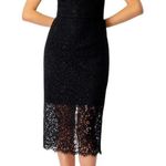 Bardot  Adeline Midi Dress Women's 6 Black Sheath Sleeveless Plunge Neck NWT Photo 0