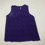 Fourteenth Place  Womens Lace Top Purple Size M Sleeveless Crew Neck Pullover Photo 1