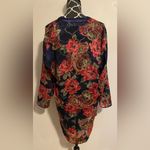 Victoria's Secret EUC Victoria Secret Vintage Gold Label Blue & Pink Floral Sheer Shirt size small Photo 2
