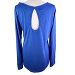Adidas  Performance Top Shirt Large Keyhole C-Up LS Cobalt Blue New Photo 1