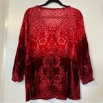 Sundance  Catalog Velvet Burnout Floral Top Womens Medium Red Photo 4