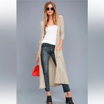 Lulu's Cream Long Cardigan Duster Sweater Tan Size XS Photo 1