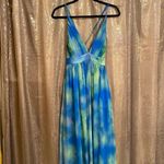 Luxxel blue green tie dye watercolor maxi dress, NWT Photo 2