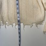 Double Zero Cream Thick Knit Ribbed Frayed Hem Sweater Cardigan Photo 6