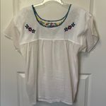 Mexican Embroidered Blousey Top Large White Photo 2