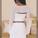 Princess Polly MAXTON RUFFLE TOP IVORY Photo 1