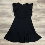 Floerns NWT Black Short Flutter Sleeve Above the Knee Pullover Dress Size Small Photo 4