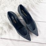 Saint Laurent  Charlotte 55mm Glitter Kitten Pumps in‎ Black - Size 37 Photo 4