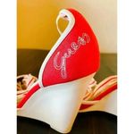 Guess by Marciano  LEATHER TEXTILE WEDGE SHOES SZ 6 Photo 6