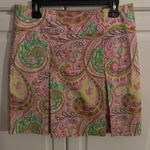 ninety skirt wrap around. ‎ Size 12. Cotton. Green pink white paisley. Photo 0