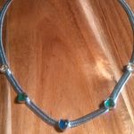 Multi Color Austrian Crystal Stainless Steel Five Heart Station Necklace Photo 0