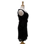 Robbie Bee VTG Y2K Velvet Burnout Mini Dress Sz 8P Black Ruffles Whimsigoth Hoco Photo 6