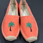 143 Girl Canvas Espadrilles Palm Tree Beach Summer Flats Size 8.5 Orange Photo 2