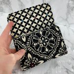 Vera Bradley  Barcelona Stripe Black White Floral Medallion Snap Trifold Wallet Photo 3