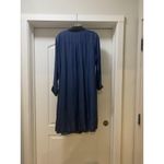 Soft Surroundings  Icon Urbina Dress Womens Large Blue Shirt Midi Contrast Trim Photo 5