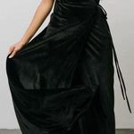 Baltic Born Meghan Velvet Wrap Maxi Dress: Black Photo 0