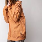 easel Distressed Tie Shoulder Sweatshirt - Sienna Photo 1