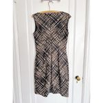 Lafayette 148 • Vania Sheath Dress color block black leather brown draped fitted Photo 8