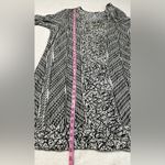 Soft Surroundings  Raven Shift Black and White Dress  3/4 Sleeve Ikat Print Rayon Photo 9