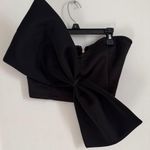 Elegant Black Bow Crop Top Size L Photo 0