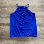 EXPRESS Blouse Royal Blue Sleeveless Small Office Preppy Bright Classy Photo 2