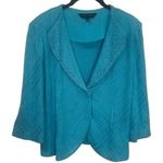 Ming Wang Vintage  Turquoise Blue Beaded Cardigan Old Money Luxury Substantial S Photo 1