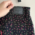 Levi's Levi’s Mid Length Shorts, Floral Print, Black Shorts with Pink Flowers, Size 28 Photo 15